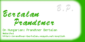 bertalan prandtner business card